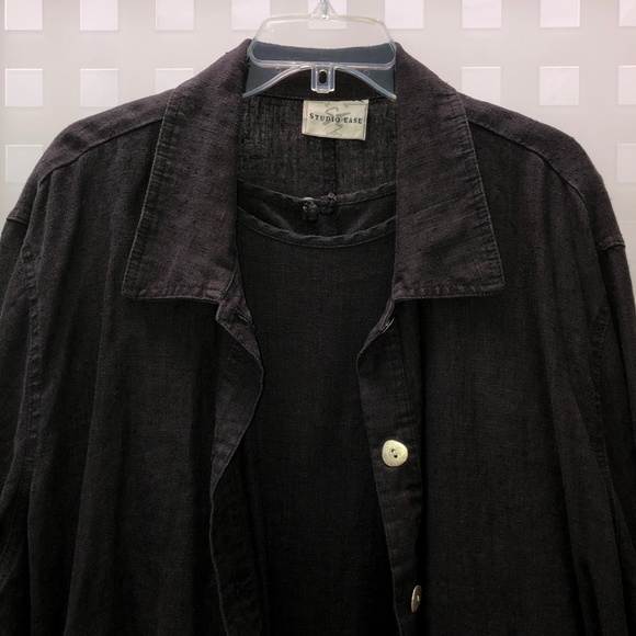 🎉2HP🎉 STUDIO EASE Linen A-Line Sleeveless Maxi Dress + Jacket Set, Vintage 24W - Picture 3 of 16